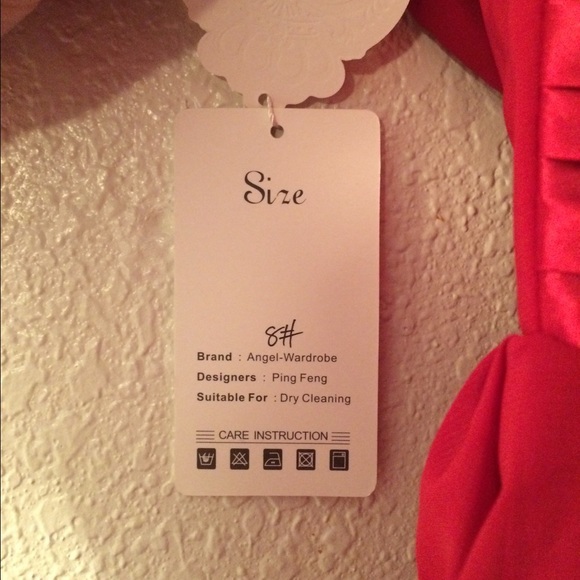 RED chiffon bridesmaids dress NEW! - Picture 3 of 4